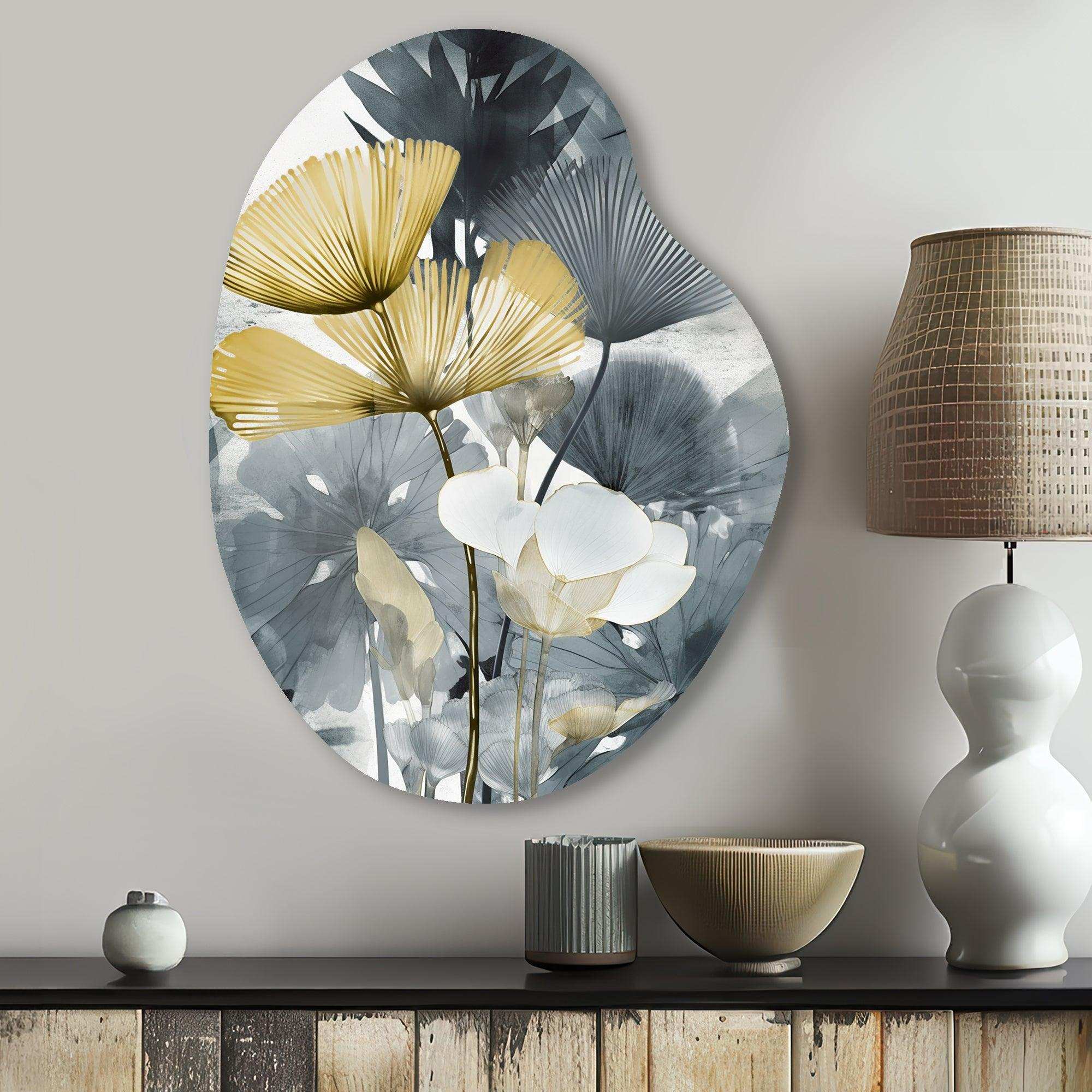 Tropical_Palm_Art_For_Ginkgo Art V - Asymmetric Metal Wall Art