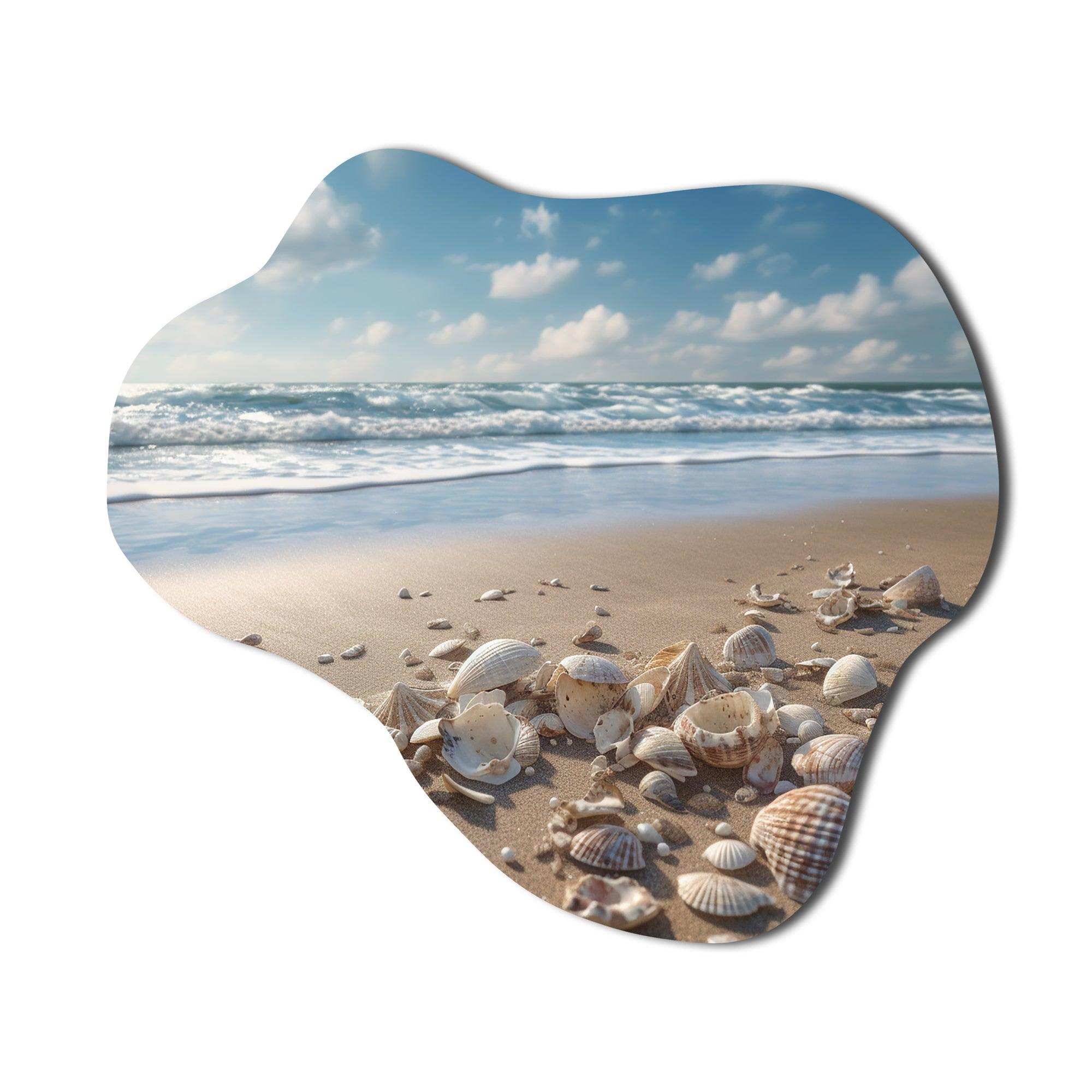 Seaside Seashell Treasures III - Asymmetric Metal Wall Art