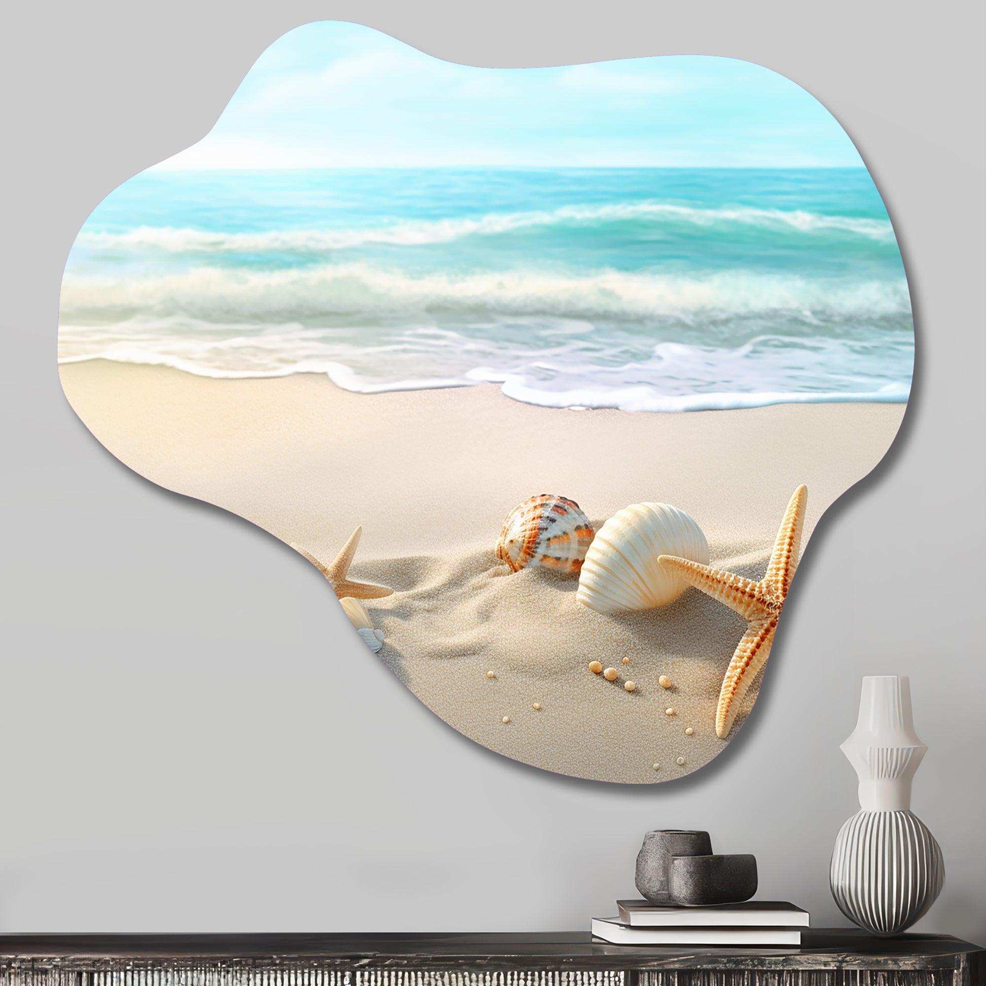 Starfish And Seashells I - Asymmetric Metal Wall Art