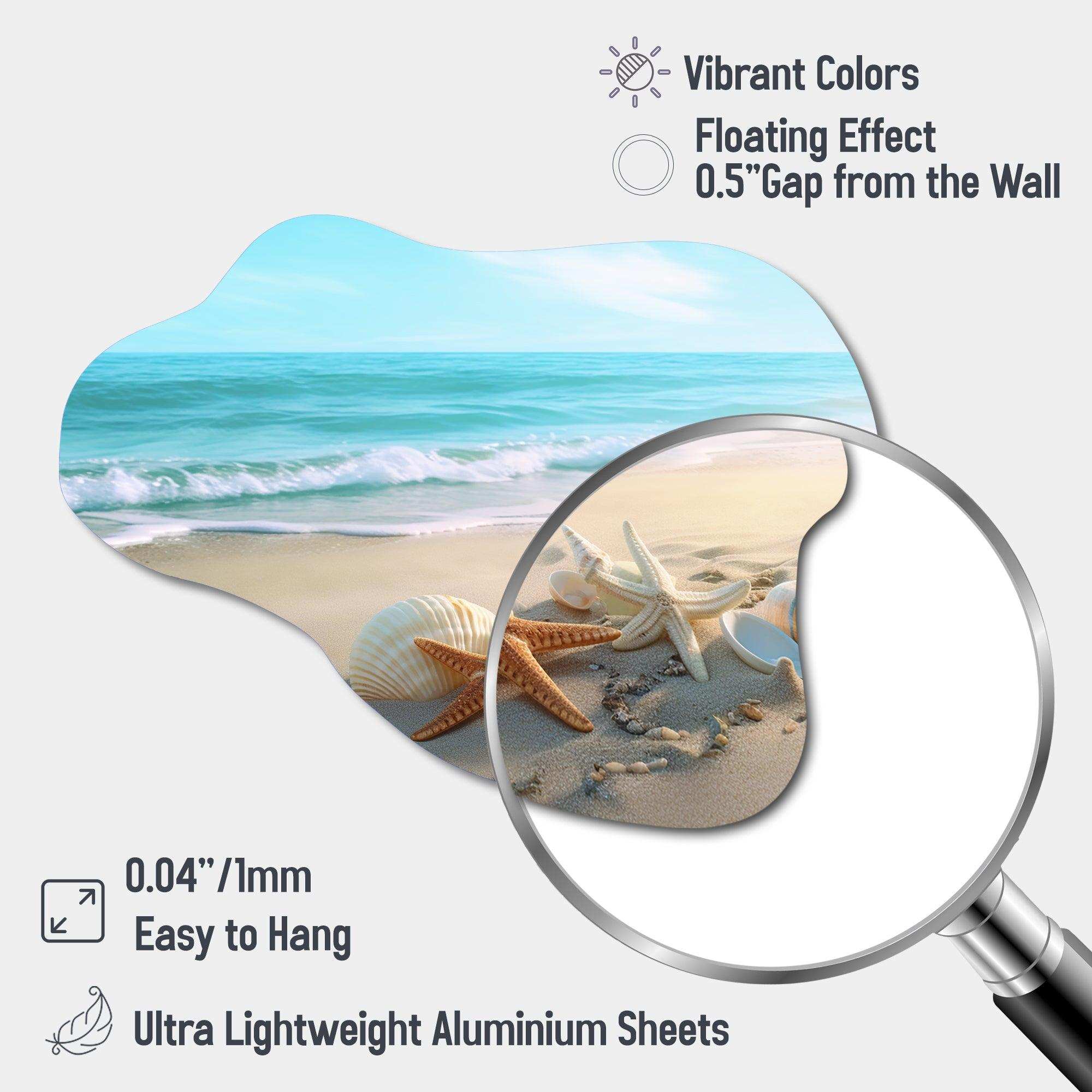 Coastal Seashore - Asymmetric Metal Wall Art