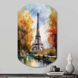 Pastel Eiffel Tower In Paris III - Asymmetric Metal Wall Art