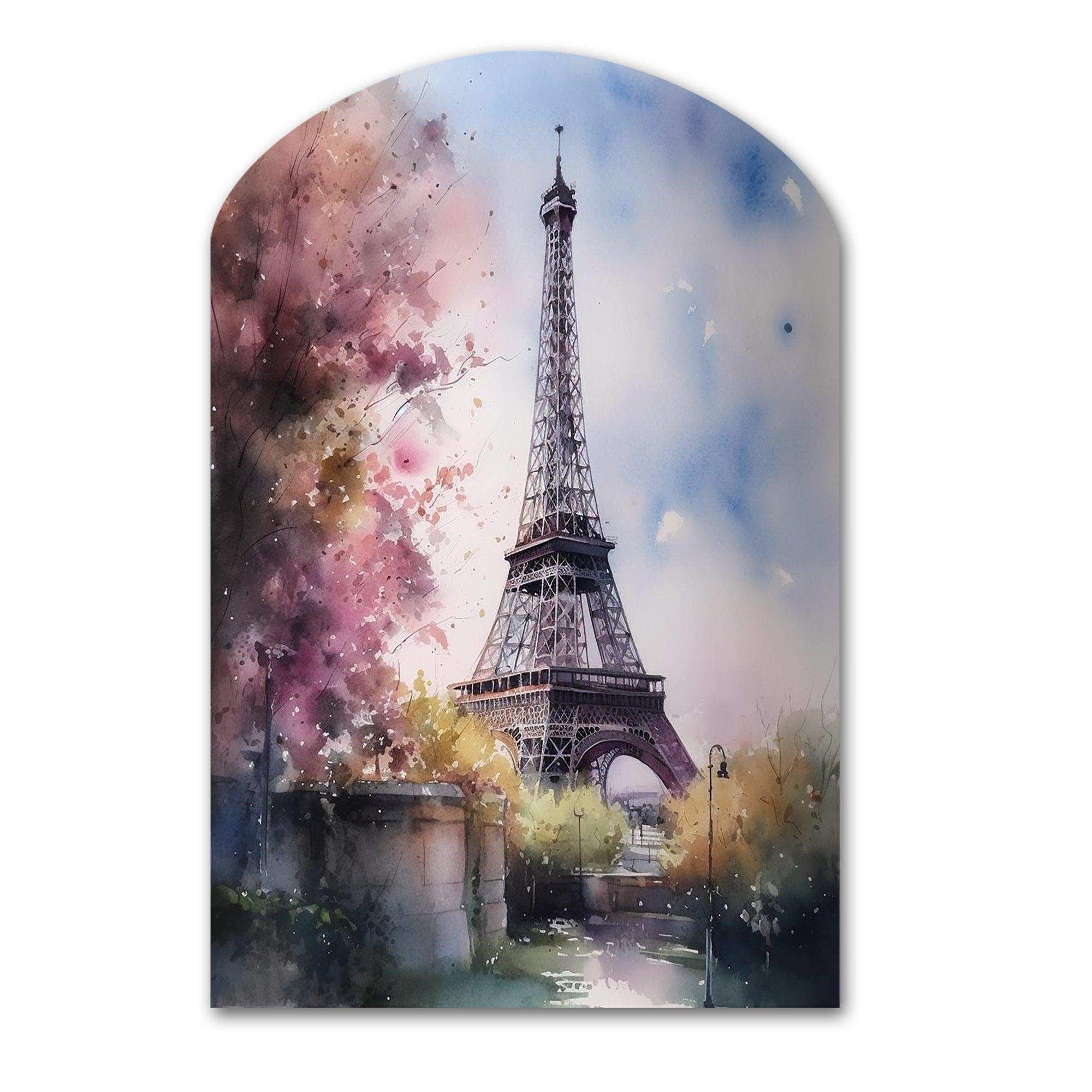 Beautiful Eiffel Tower In Paris V - Asymmetric Metal Wall Art