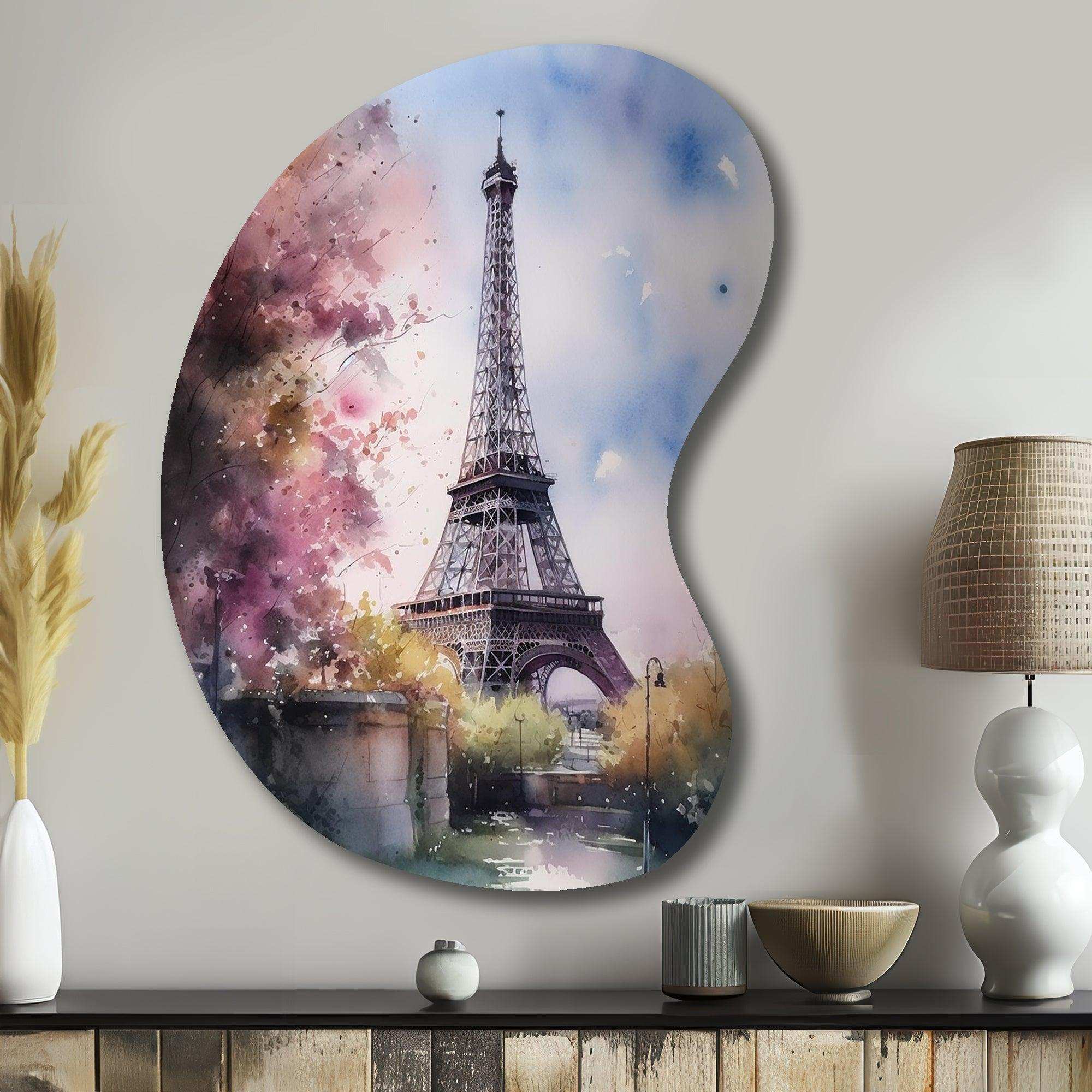 Beautiful Eiffel Tower In Paris V - Asymmetric Metal Wall Art