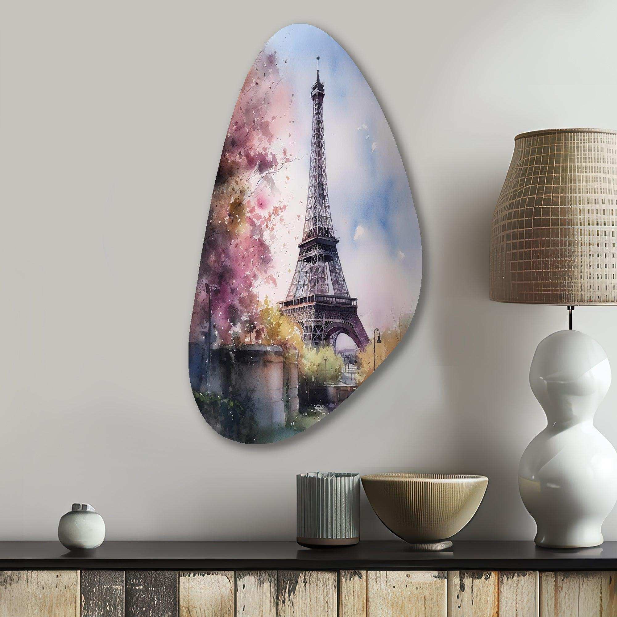 Beautiful Eiffel Tower In Paris V - Asymmetric Metal Wall Art