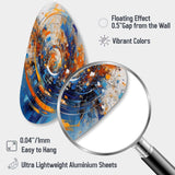 Blue And Orange Space - Asymmetric Metal Wall Art