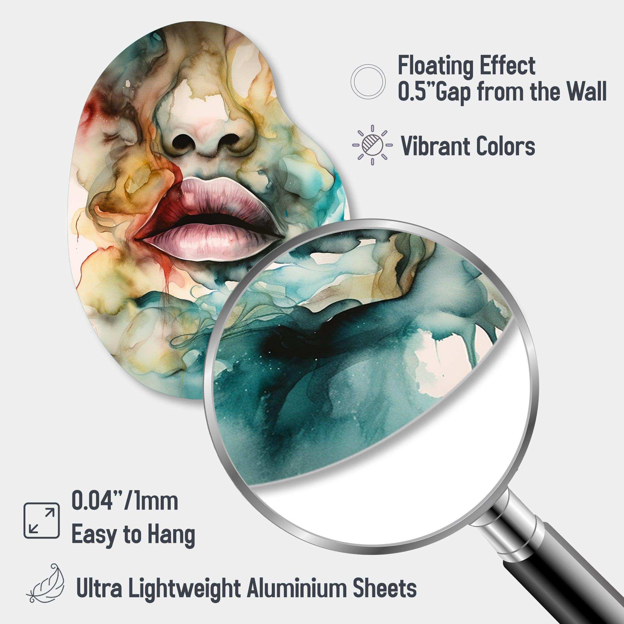 Colorful Lips - Asymmetric Metal Wall Art