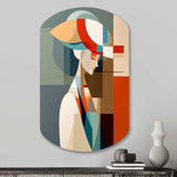 Female Art Deco Portrait IV - Asymmetric Metal Wall Art