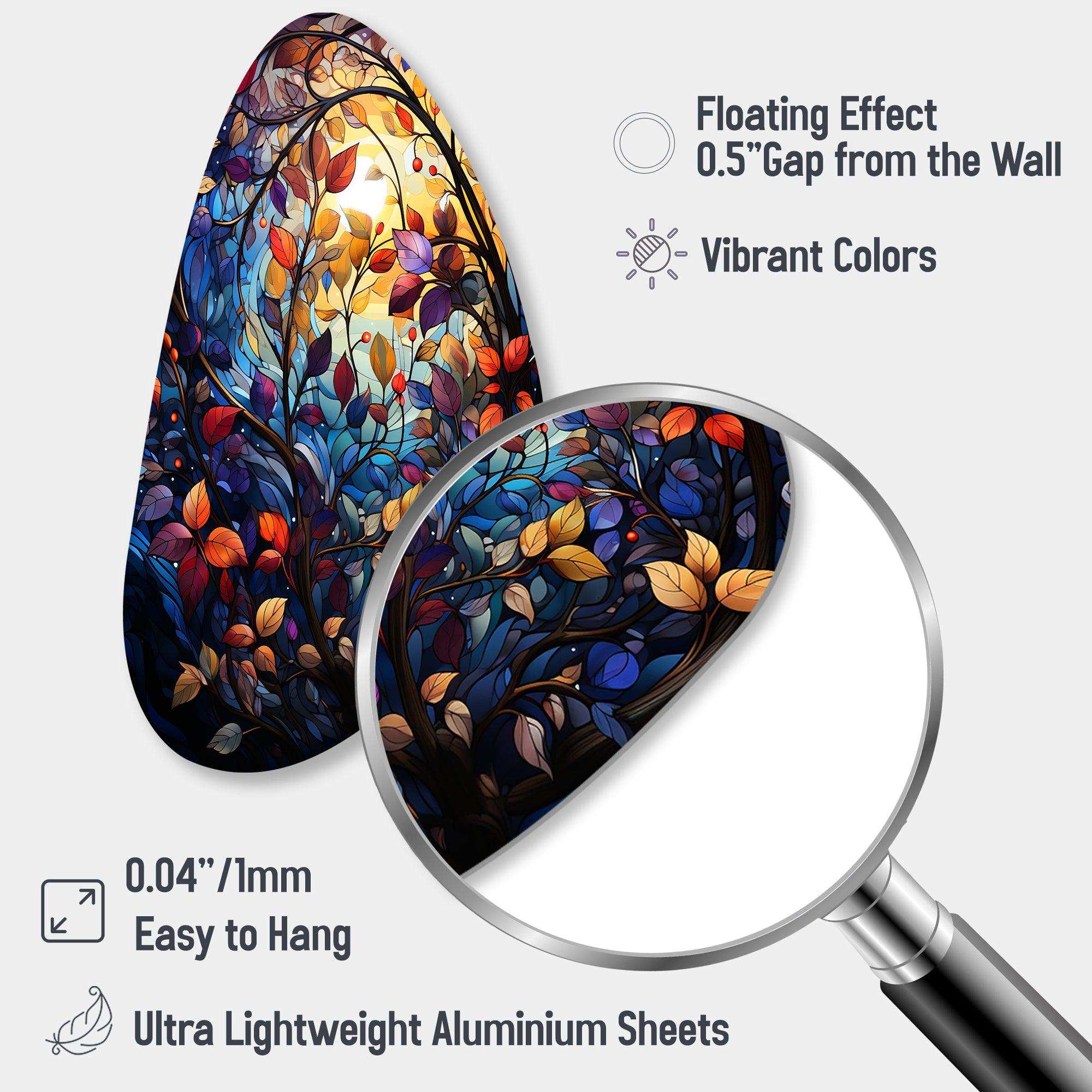 Multicolor Vibrant Vines III - Asymmetric Metal Wall Art