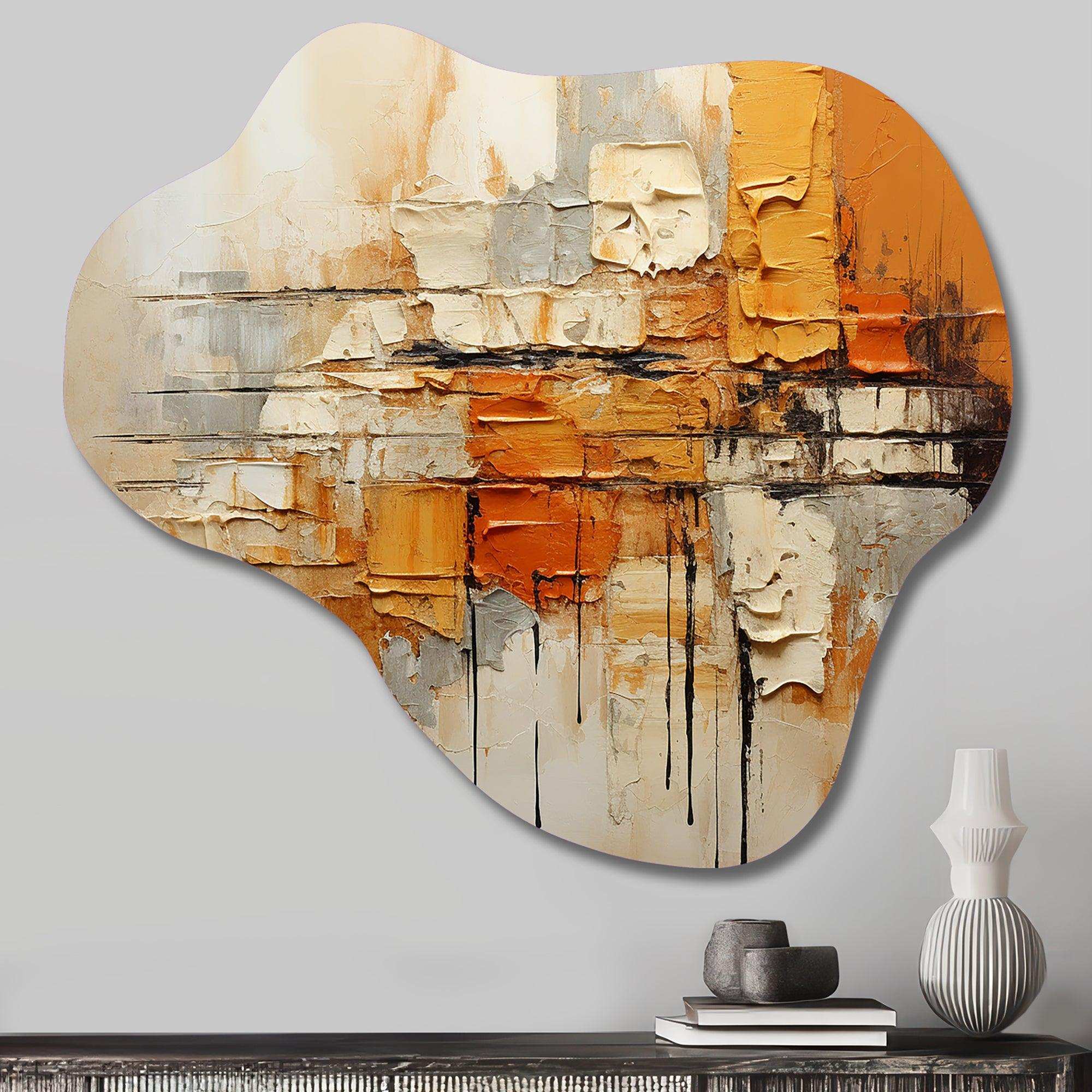 Orange Impressions III - Asymmetric Metal Wall Art