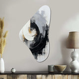 Black And White Zen Spiral II - Asymmetric Metal Wall Art