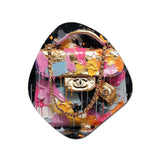 Fashion Bag Couture Pink Gold - Asymmetric Metal Wall Art