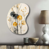 Asian Art Seashell Sumi XII - Asymmetric Metal Wall Art