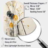 Asian Art Seashell Sumi XII - Asymmetric Metal Wall Art