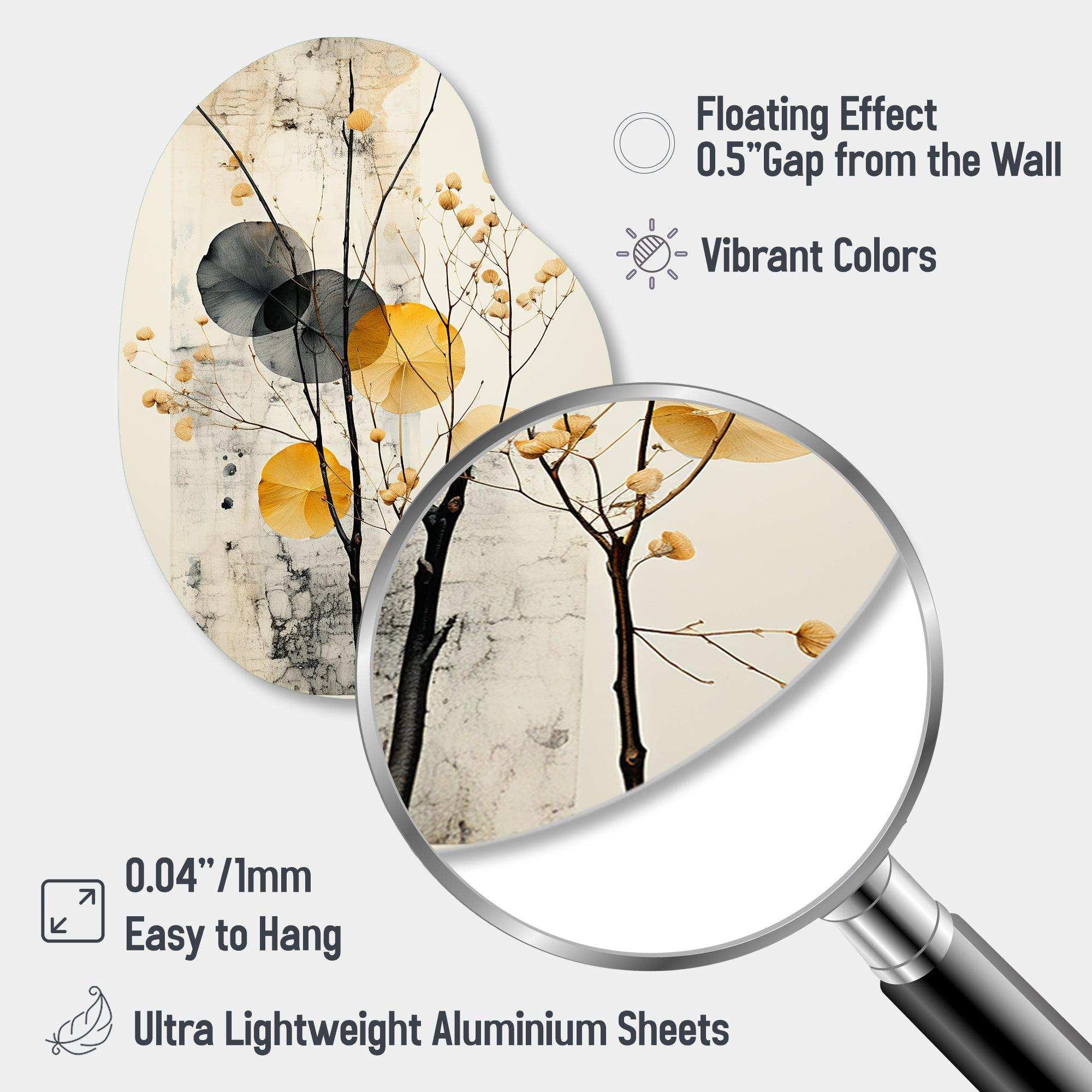Asian Art Seashell Sumi XII - Asymmetric Metal Wall Art
