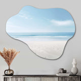 Minimalism Beachside Serenity - Asymmetric Metal Wall Art