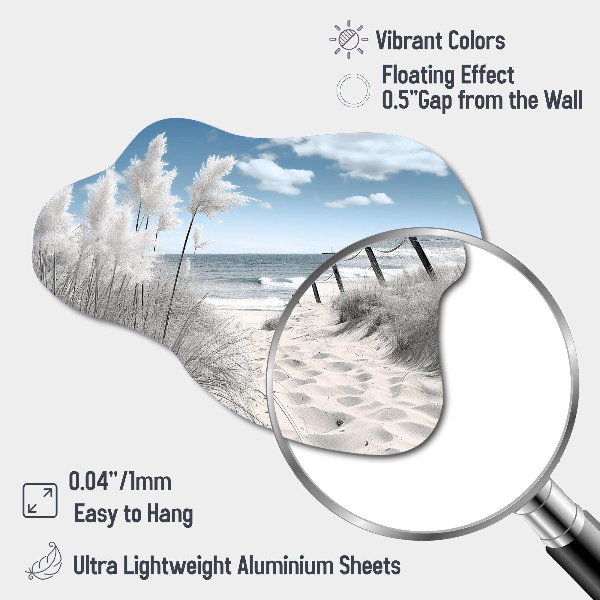 Beach Seascape Dreams Path II - Asymmetric Metal Wall Art