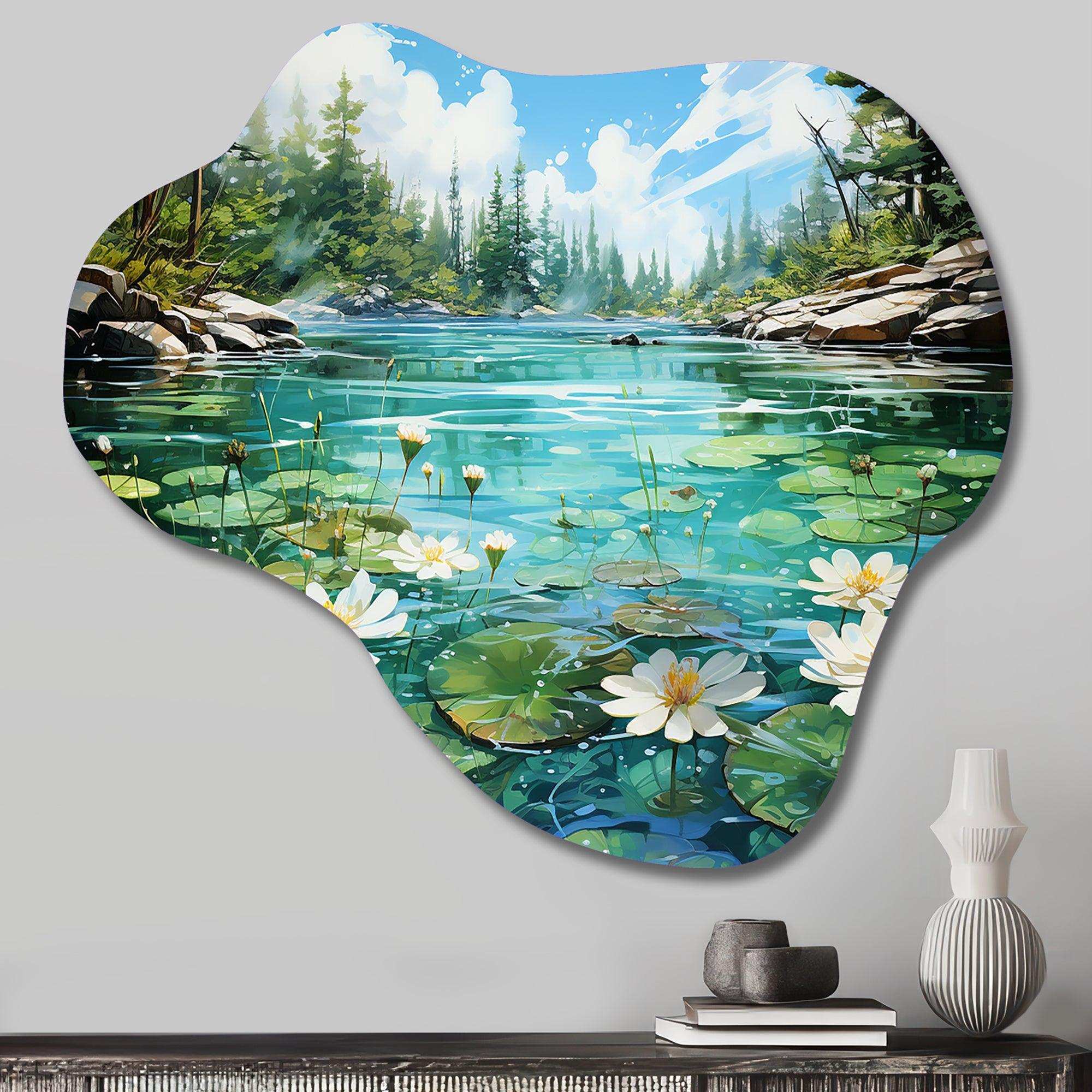 Canada Lakeside Tranquility I - Asymmetric Metal Wall Art