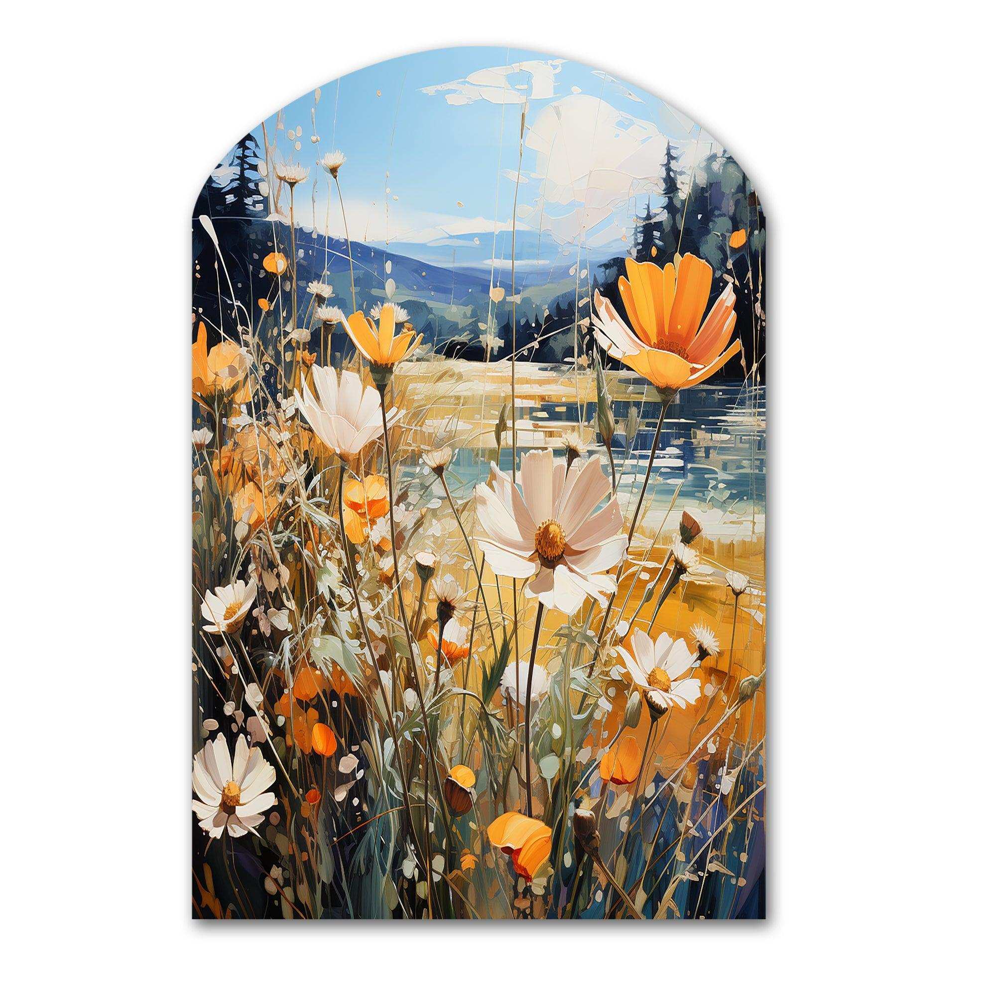 Sunny Meadows - Asymmetric Metal Wall Art