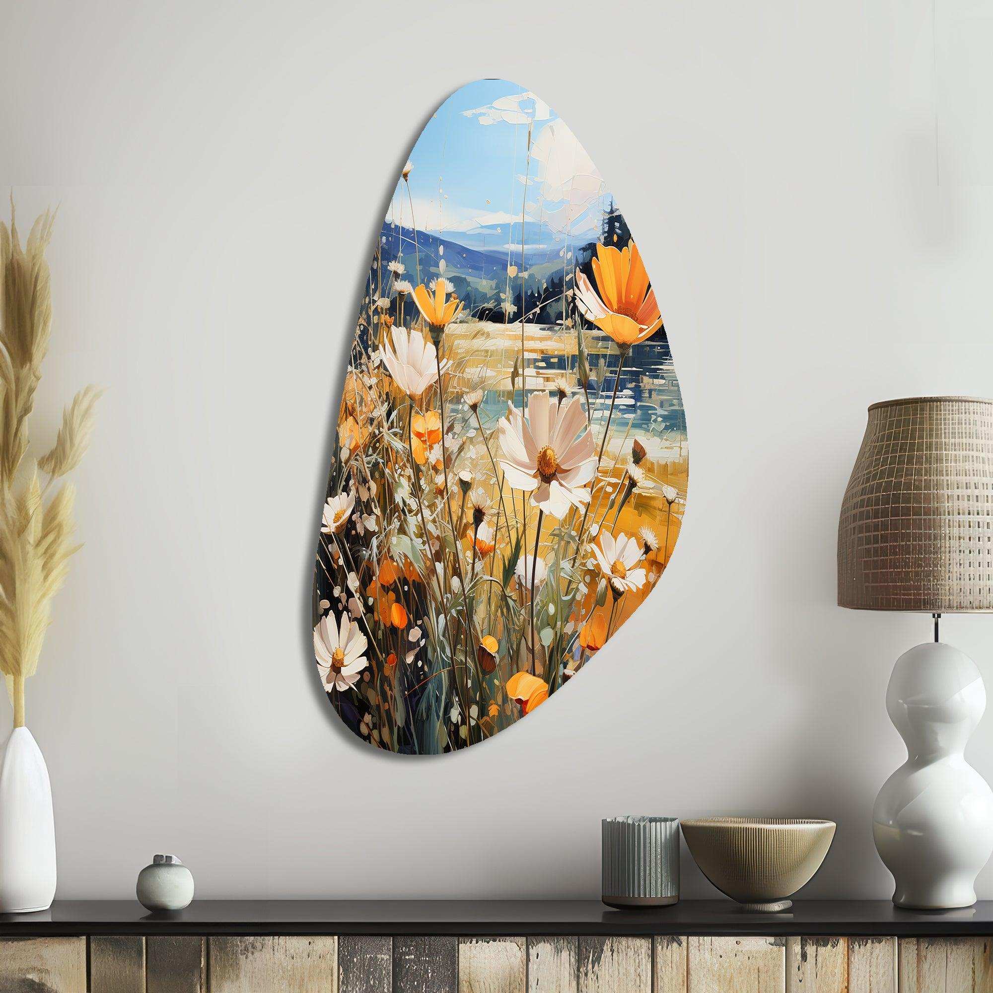 Sunny Meadows - Asymmetric Metal Wall Art
