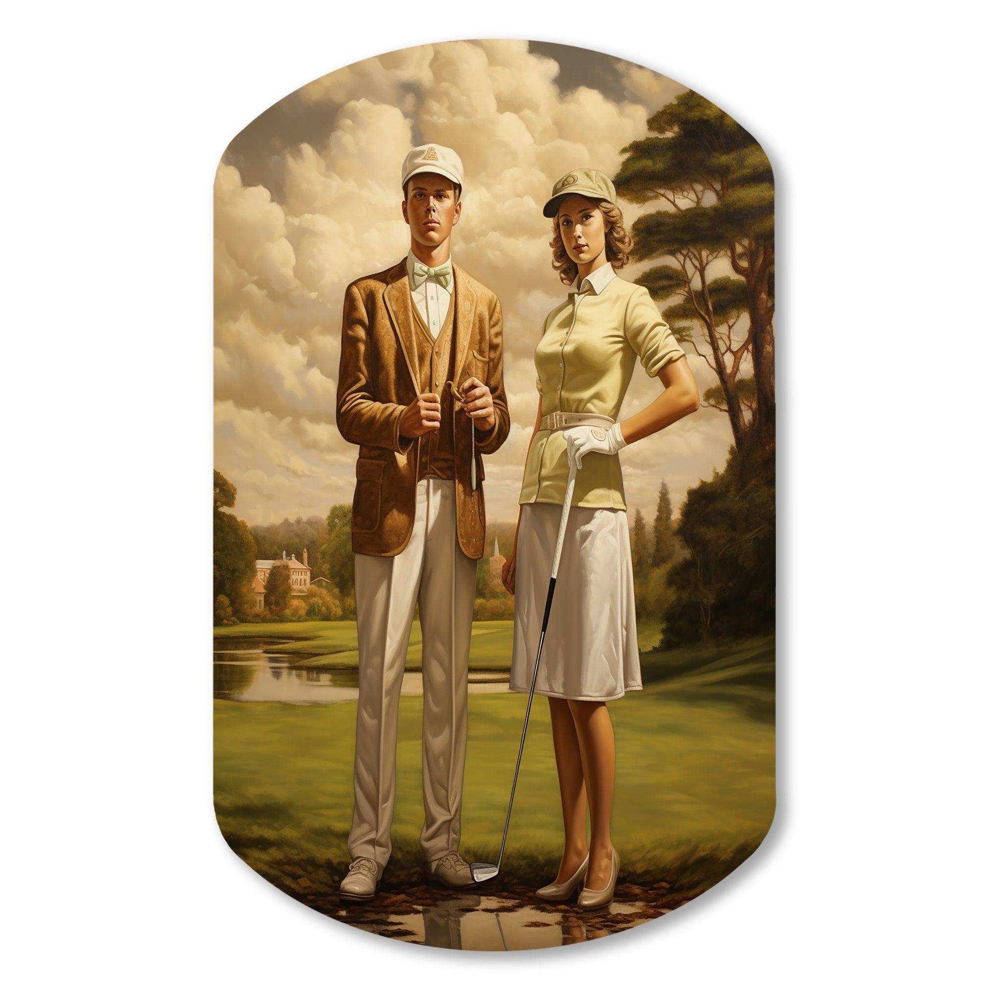 Vintage Timeless Golf - Asymmetric Metal Wall Art