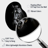 Black And White Horse Elegance - Asymmetric Metal Wall Art