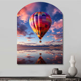 Orange Hot Air Ballon Horizon IV - Asymmetric Metal Wall Art