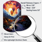Orange Hot Air Ballon Collage II - Asymmetric Metal Wall Art