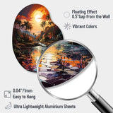 Indian Art Tropical Paradise III - Asymmetric Metal Wall Art