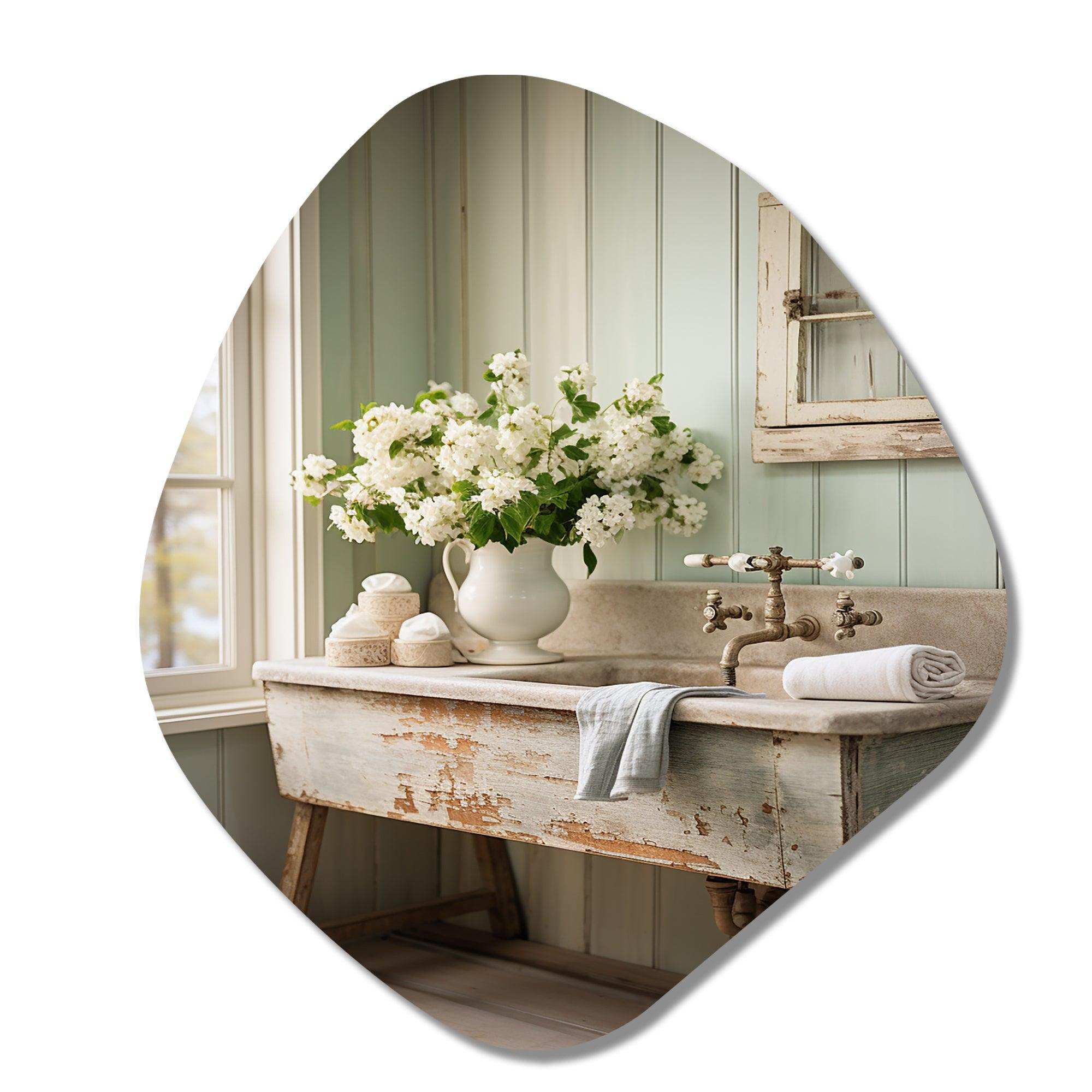 Laundry Room Farmhouse Vintage - Asymmetric Metal Wall Art