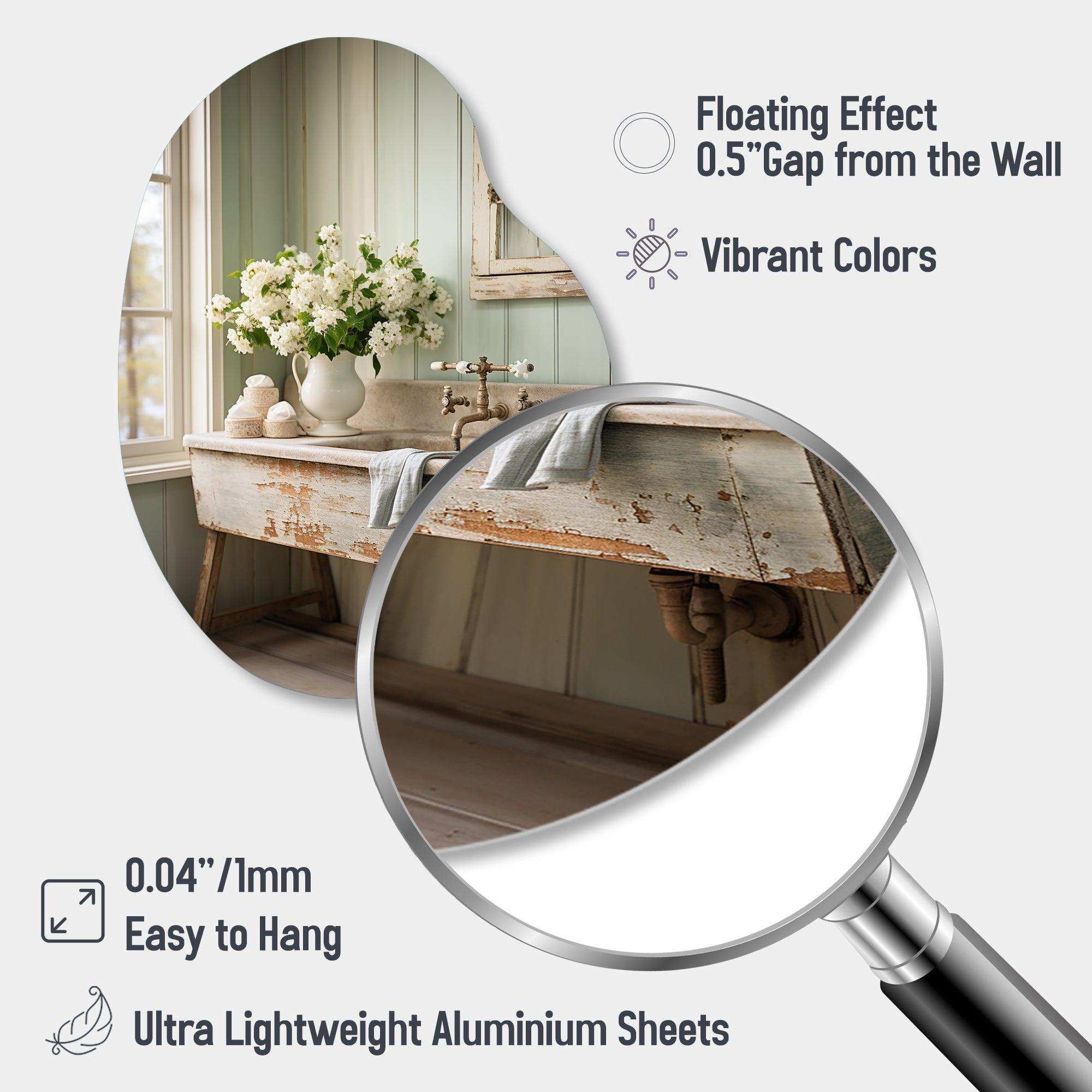 Laundry Room Farmhouse Vintage - Asymmetric Metal Wall Art