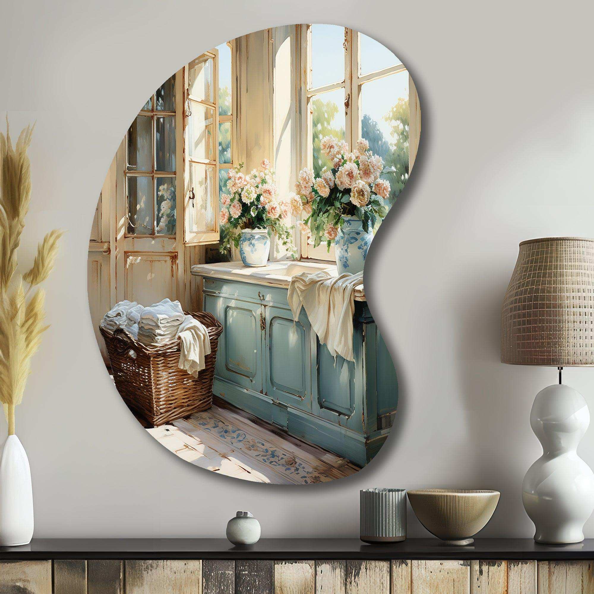 Laundry Room French Vintage I - Asymmetric Metal Wall Art