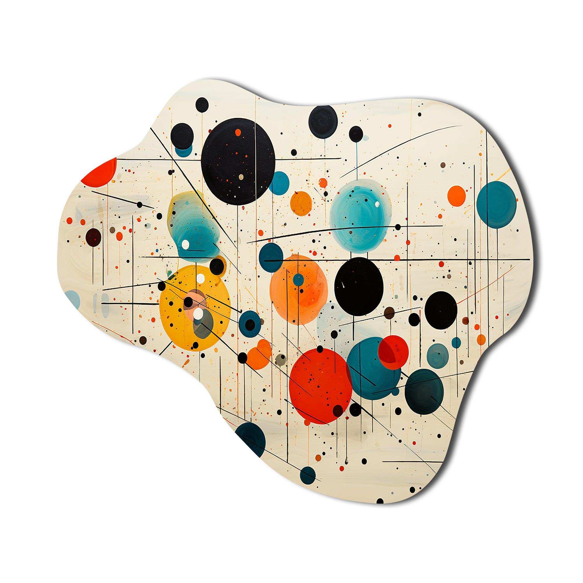Orange Blue Mid Century Geometric Abstractions II - Asymmetric Metal Wall Art