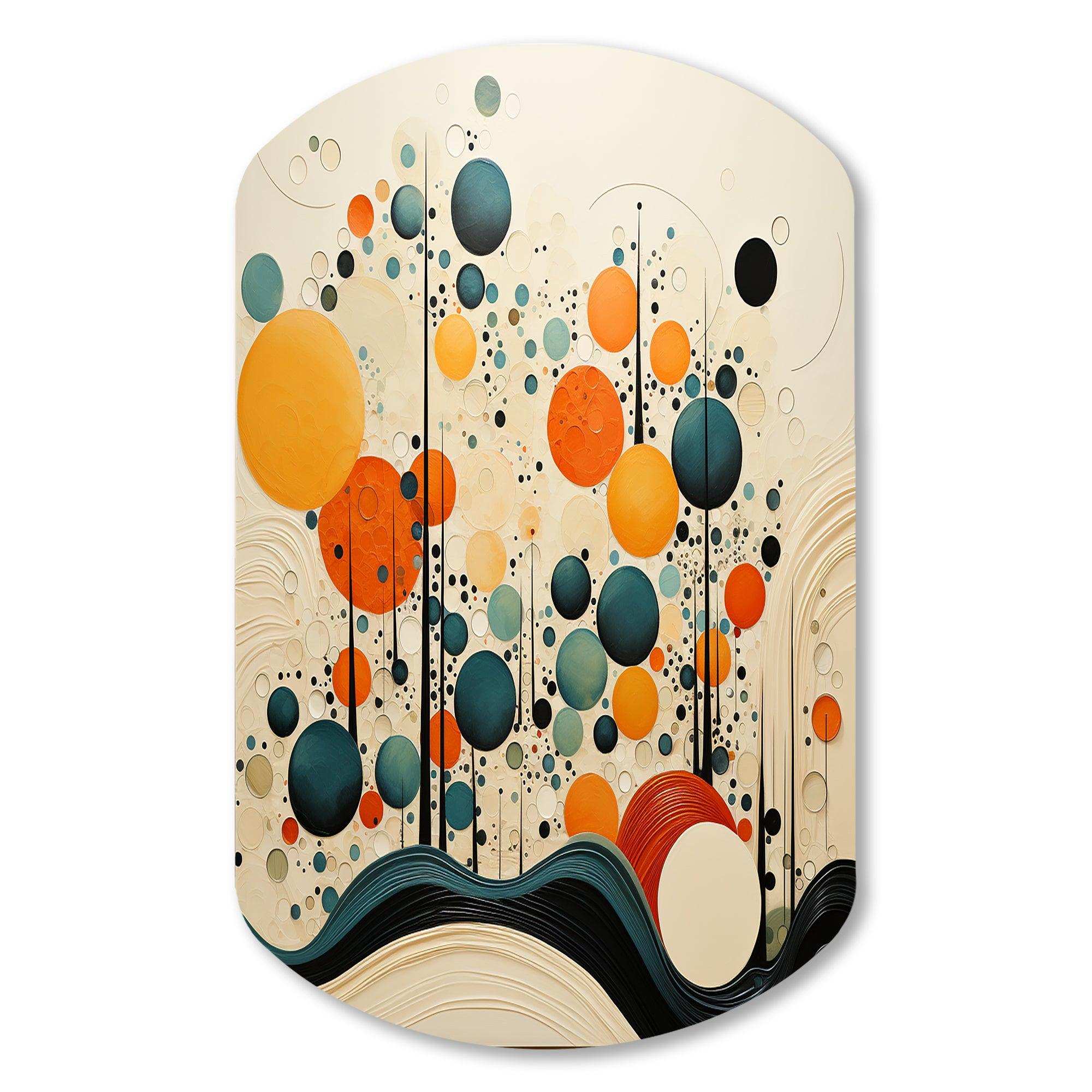 Orange Mid Century Organic Harmony II - Asymmetric Metal Wall Art