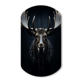 Black White Moose Vibrant Contrast II - Asymmetric Metal Wall Art
