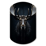 Black White Moose Vibrant Contrast II - Asymmetric Metal Wall Art