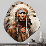 Native American Pastel Portrait - Asymmetric Metal Wall Art