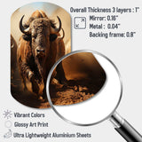 Native Art Buffalo Thunder - Asymmetric Metal Wall Art