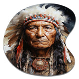 Native Art Spirited Lakota Portrait - Asymmetric Metal Wall Art