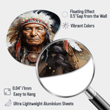 Native Art Spirited Lakota Portrait - Asymmetric Metal Wall Art