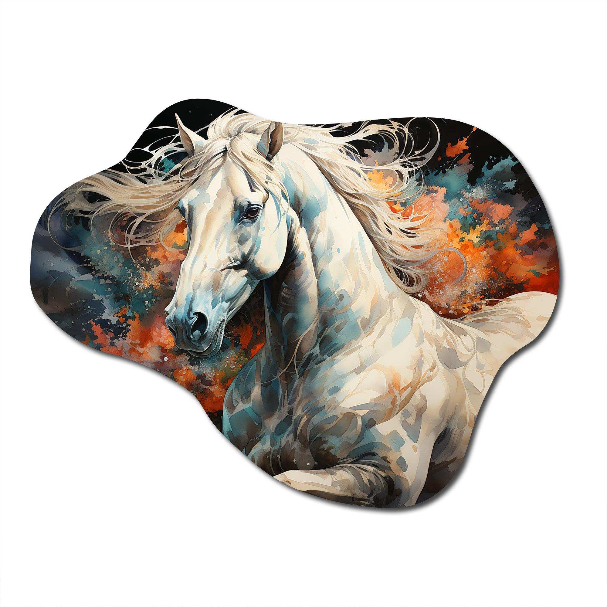 Native Art The Spirit Horse II - Asymmetric Metal Wall Art