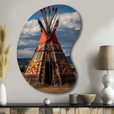 Native Tipi Harmony Of Prairies - Asymmetric Metal Wall Art