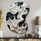 Black White Opt Art Rhythmic Pulses I - Asymmetric Metal Wall Art