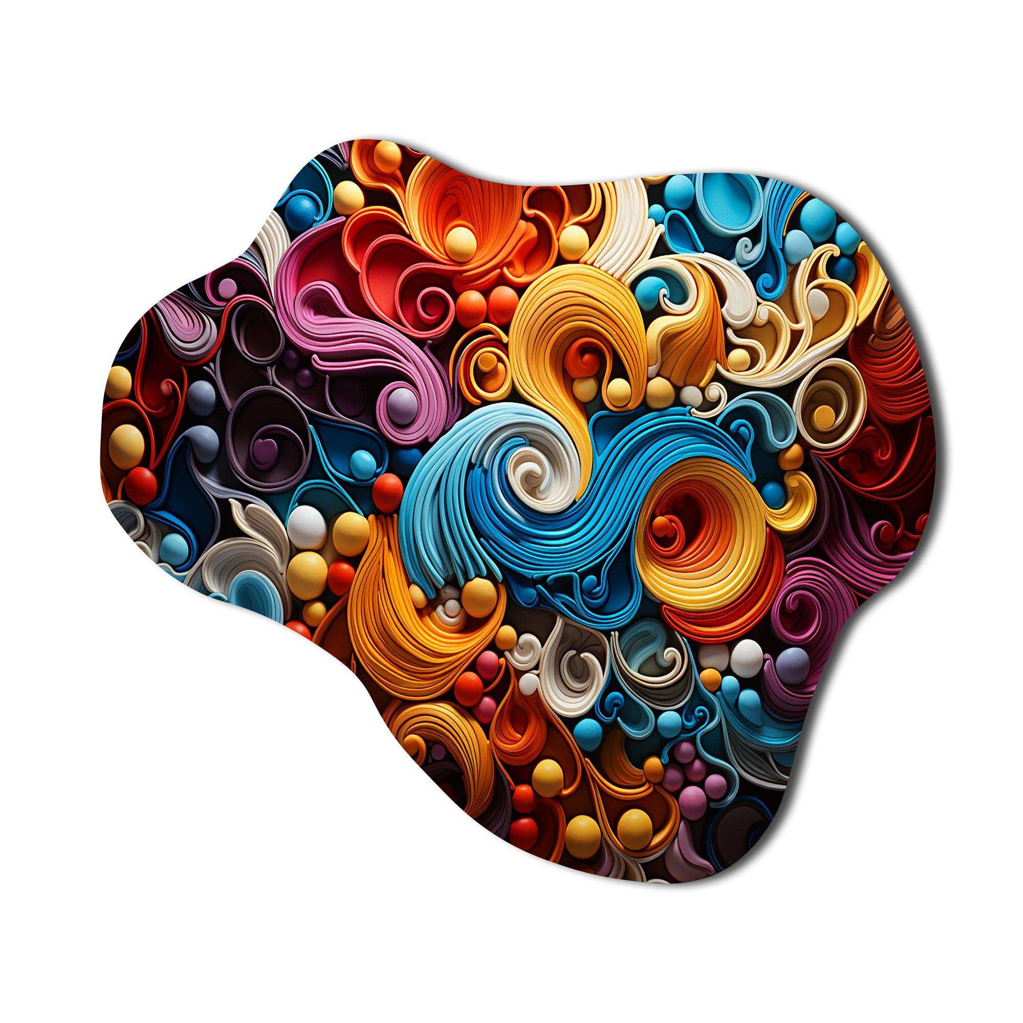 Opt Art Vibrant Illusions I - Asymmetric Metal Wall Art