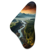 Oregon River Landscape III - Asymmetric Metal Wall Art