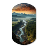 Oregon River Landscape III - Asymmetric Metal Wall Art