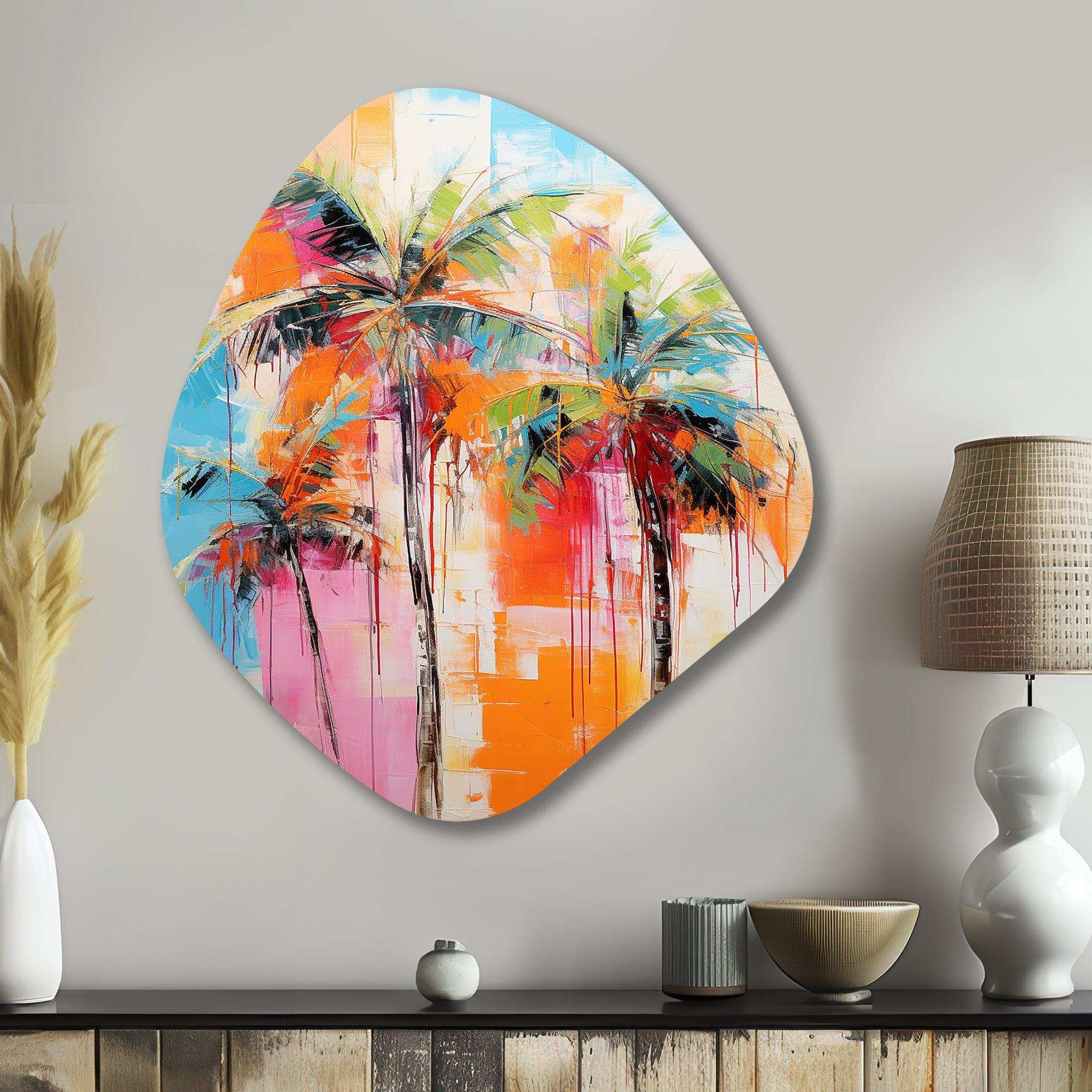 Palm Trees Palm V - Asymmetric Metal Wall Art