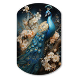 Peacock Encaustic Portrait I - Asymmetric Metal Wall Art