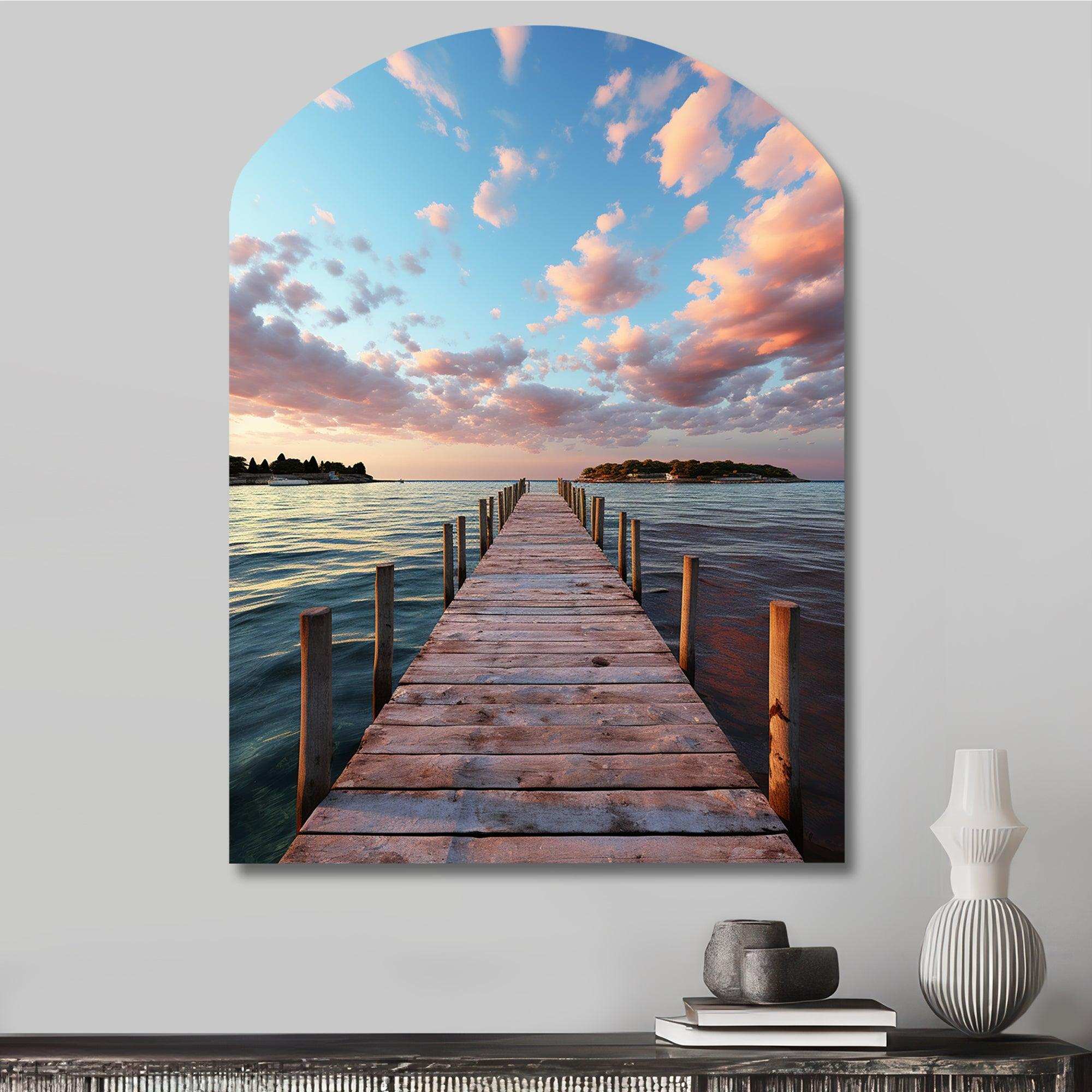 Pier And Dock Tranquil I - Asymmetric Metal Wall Art