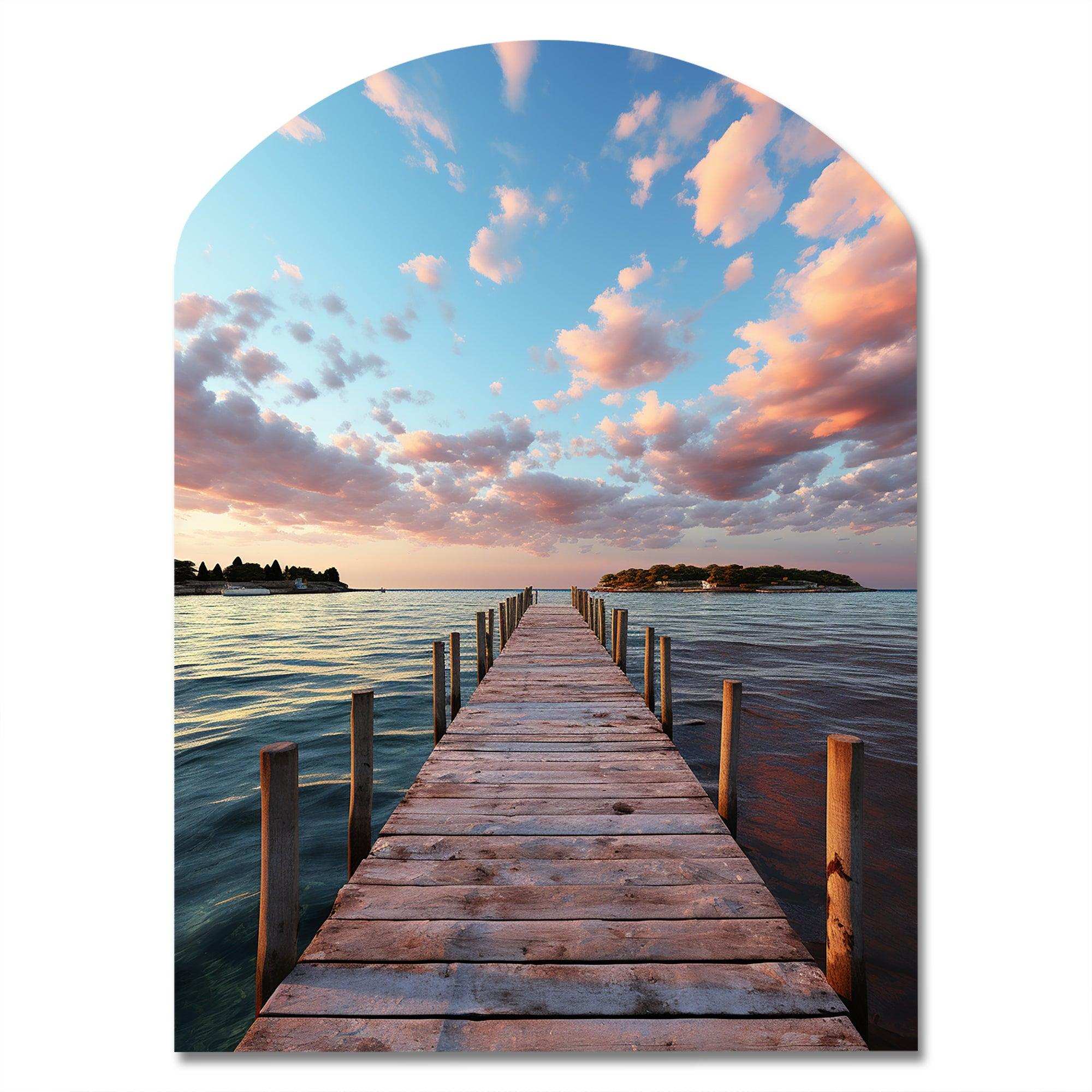 Pier And Dock Tranquil I - Asymmetric Metal Wall Art