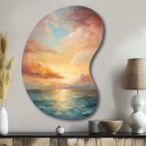 Ocean Sunset Celestial Symphony - Asymmetric Metal Wall Art